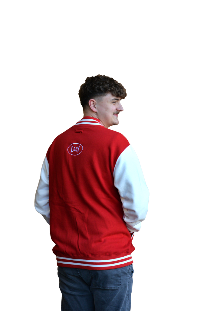 Lely College-Jacke rot/weiß unisex