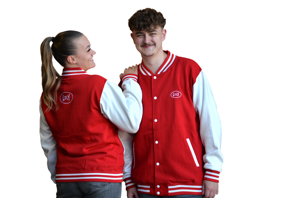 #Lely College-Jacke rot/weiß unisex