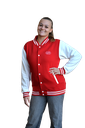 Lely College-Jacke rot/weiß unisex