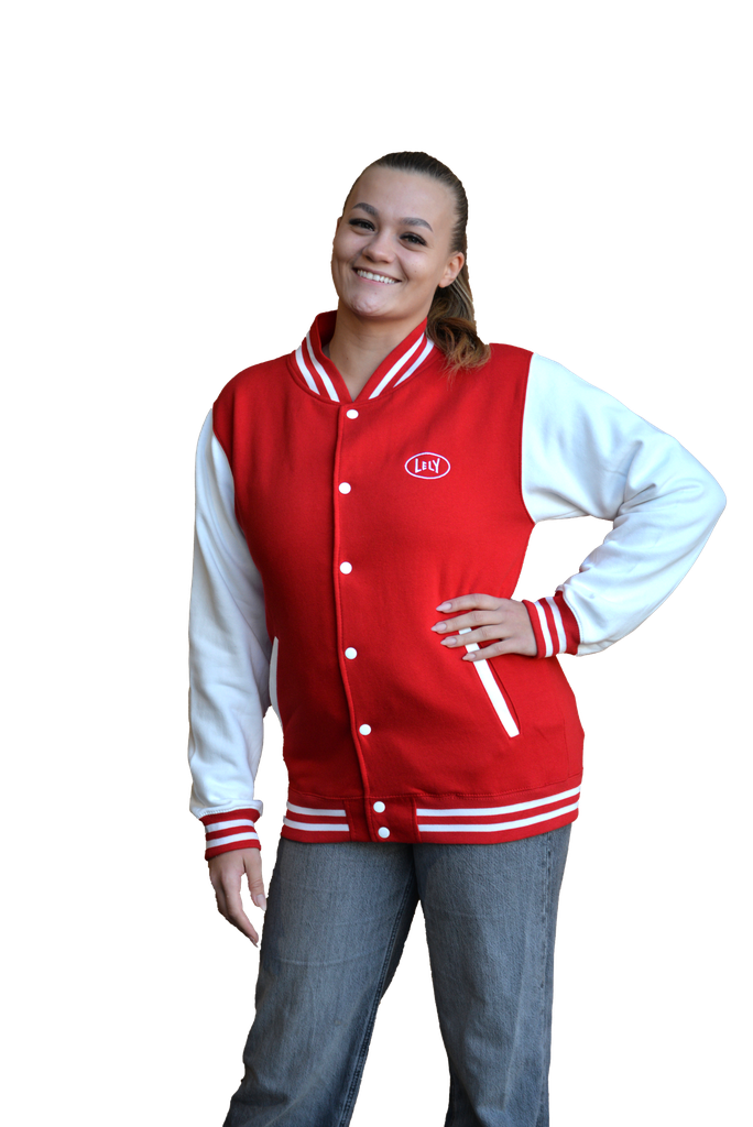 Lely College-Jacke rot/weiß unisex NEU