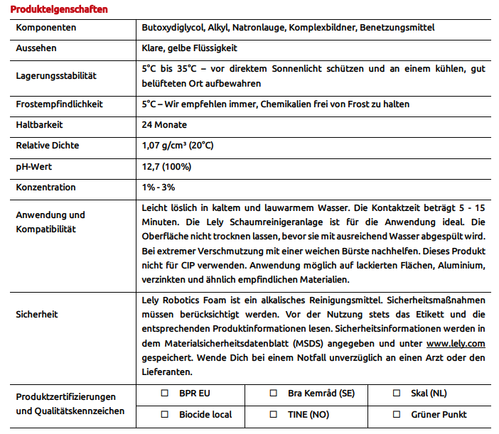 Lely Robotics Foam