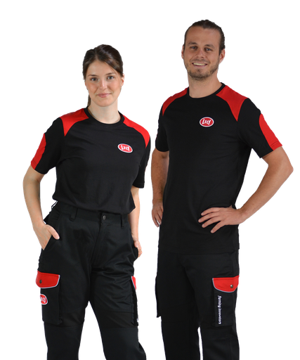 T-Shirt unisex schwarz-rot