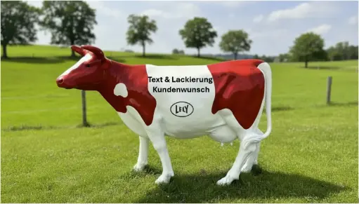 [LAT1770] LELY GFK-Kuh lebensgroß 215cm, doppelt laminiert, Lackierung nach Kundenwunsch
